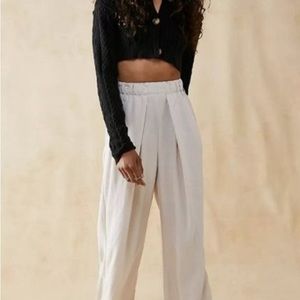 FREE PEOPLE Nothin' to Say Elastic Waist Pants in Champagne Dream Size Small